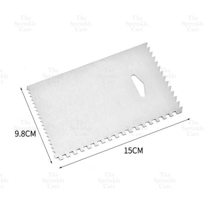 Stainless Steel and Serrated Dough Cutter Scraper Baking Smoother Cake