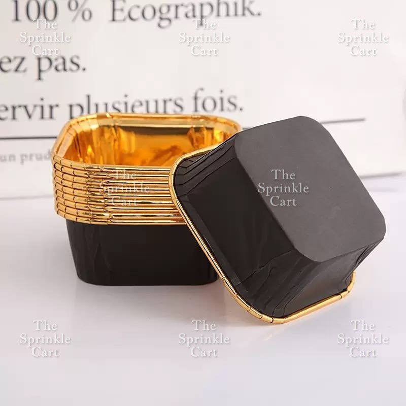 50pcs Colorful Square and Rectangle Foil Cupcake Pastry Muffin Liner TSC