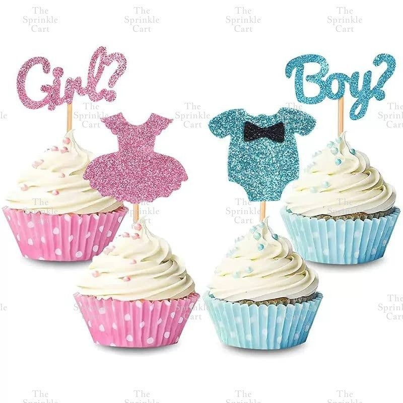 Gender Reveal Acrylic and Paper Cake Topper Decoration TSC