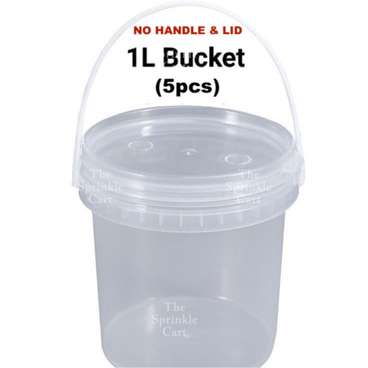 Multipurpose Clear Plastic Food Grade Cookie Bucket Container with Lid Handle Airtight Leakproof TSC