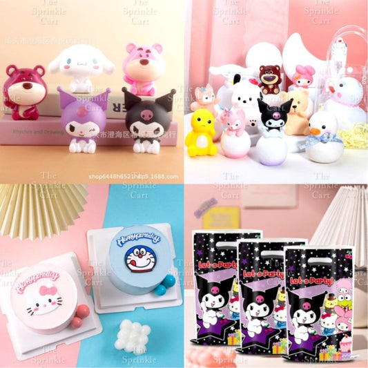 Mini Toys Sanlio Character Cake Topper and Loot Bag Packaging TSC