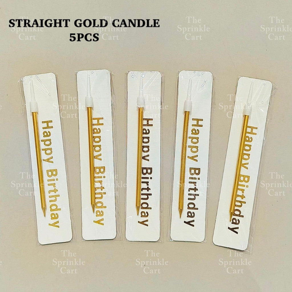 Birthday Cake Candle Spiral Straight Gold Silver and Relighting Candle TSC