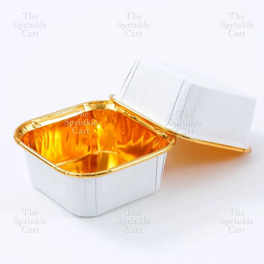 50pcs Colorful Square and Rectangle Foil Cupcake Pastry Muffin Liner TSC