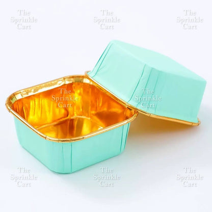 50pcs Colorful Square and Rectangle Foil Cupcake Pastry Muffin Liner TSC