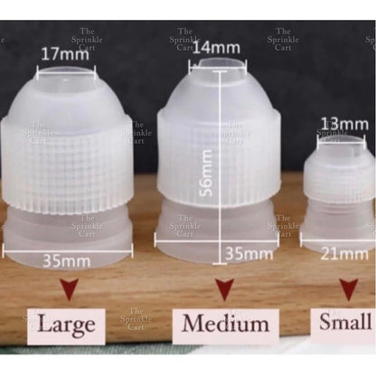 3pcs Small Medium Large Coupler Adaptor Nozzle Converter for Icing Pastry