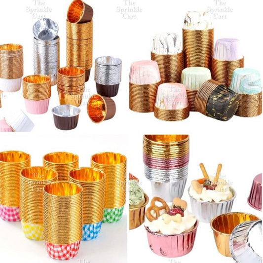 50pcs Colorful Foil Cupcake Liner Paper Cups Baking Muffin Liner