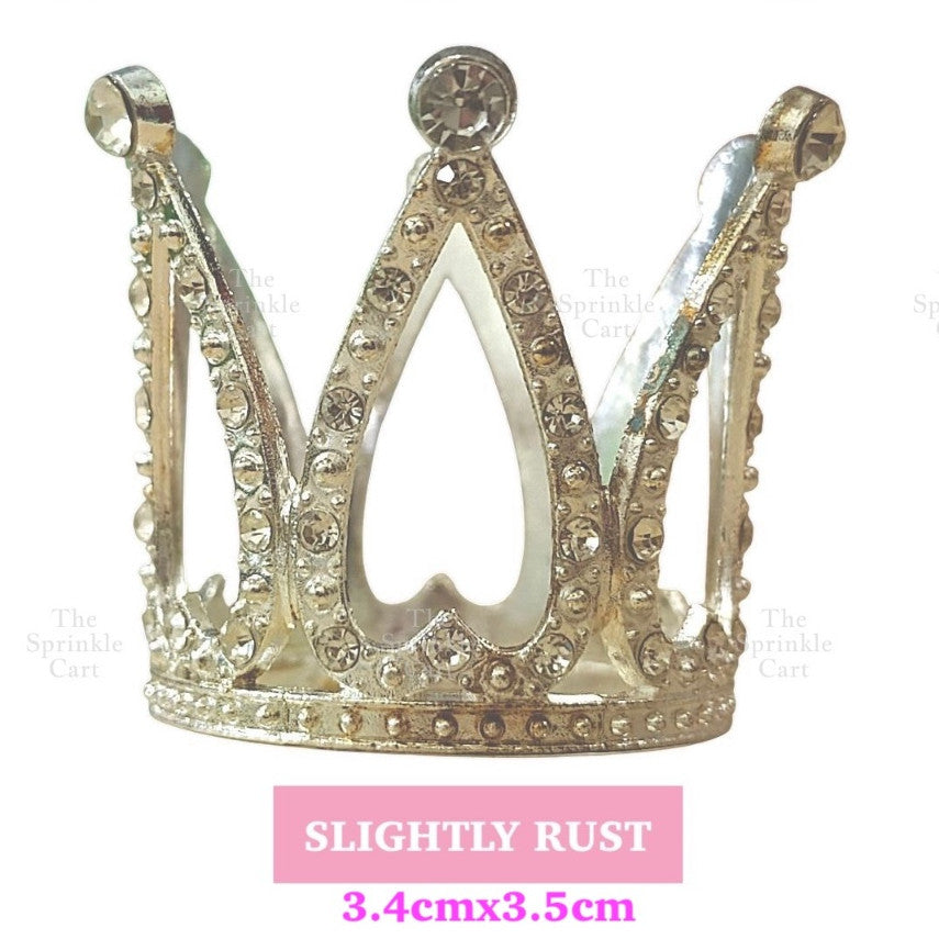 Crown Cake Topper/ Decor Shiny Gold Silver Pearl Birthday Princes