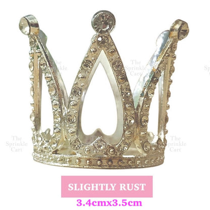 Crown Cake Topper/ Decor Shiny Gold Silver Pearl Birthday Princes