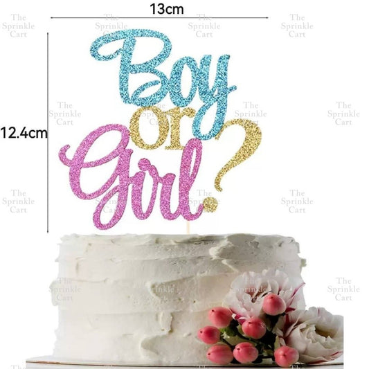 Gender Reveal Acrylic and Paper Cake Topper Decoration TSC
