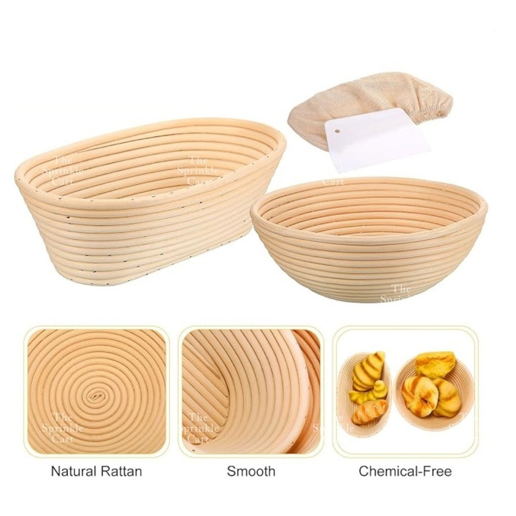 Sourdough Baking Starter Kit Fermentation Jar and Rattan Basket TSC