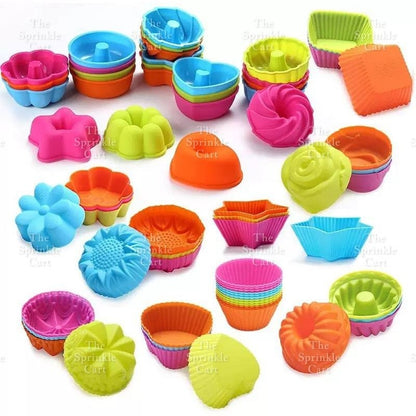 Random Color Silicone Cupcake DIY Shape Cups Mould TSC