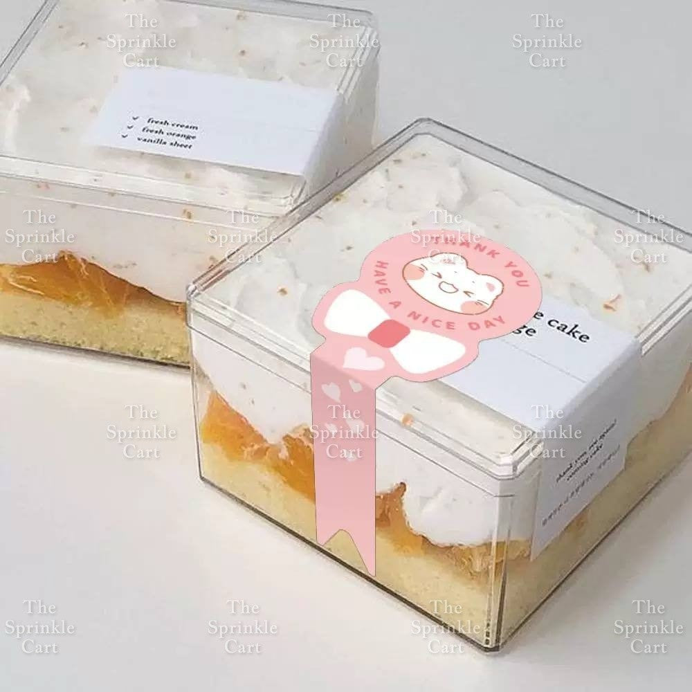 Food Box Sticker Label with Statement and Sticky Tape TSC