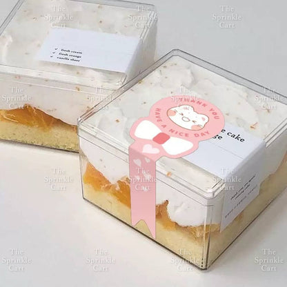 Food Box Sticker Label with Statement and Sticky Tape TSC