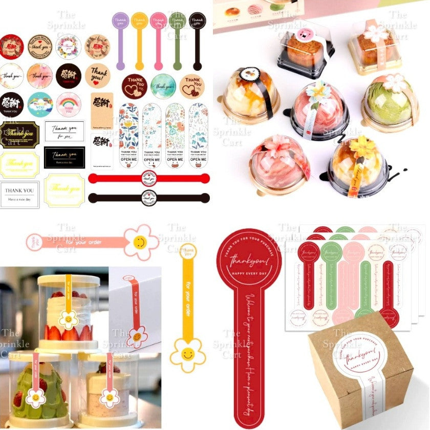 Food Box Sticker Label with Statement and Sticky Tape TSC