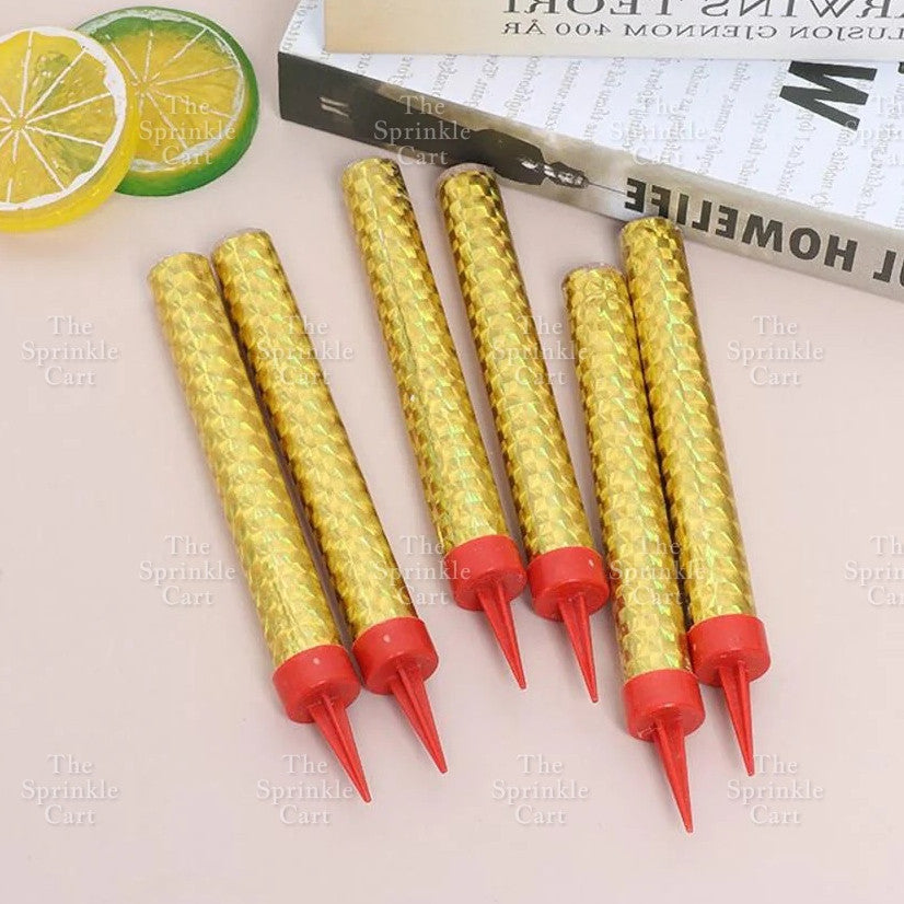 Gold Rainbow candle party topper decoration TSC