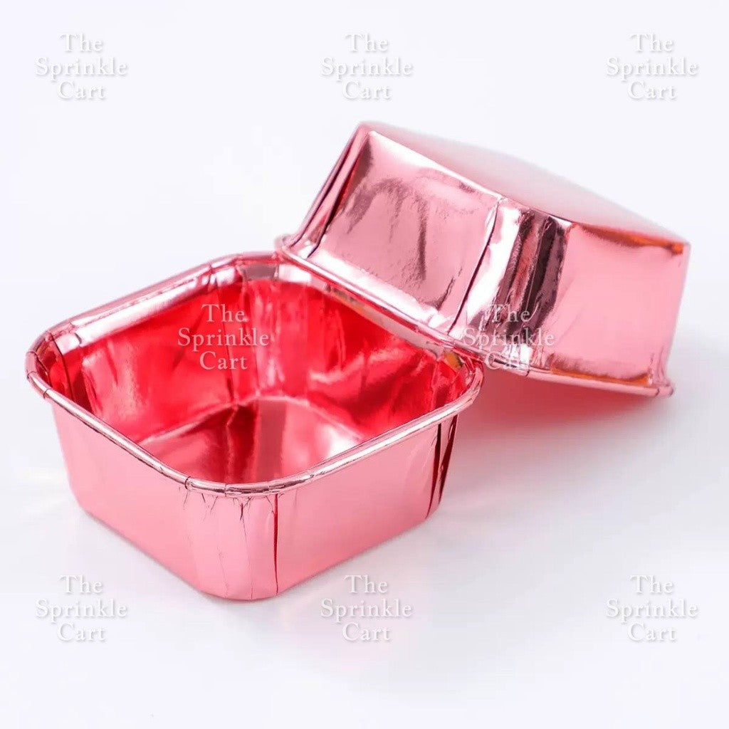 50pcs Colorful Square and Rectangle Foil Cupcake Pastry Muffin Liner TSC