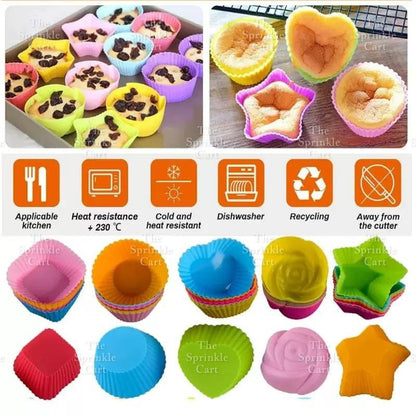 Random Color Silicone Cupcake DIY Shape Cups Mould TSC