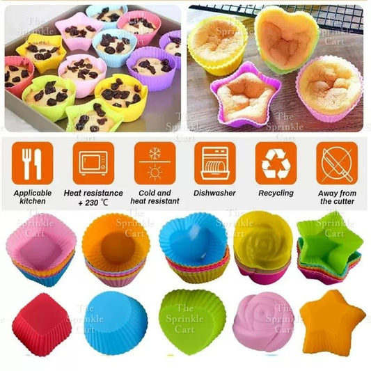 Random Color Silicone Cupcake DIY Shape Cups Mould TSC