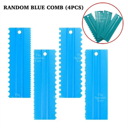 4pcs Cake Decorating Comb Smoother Scraper for Icing