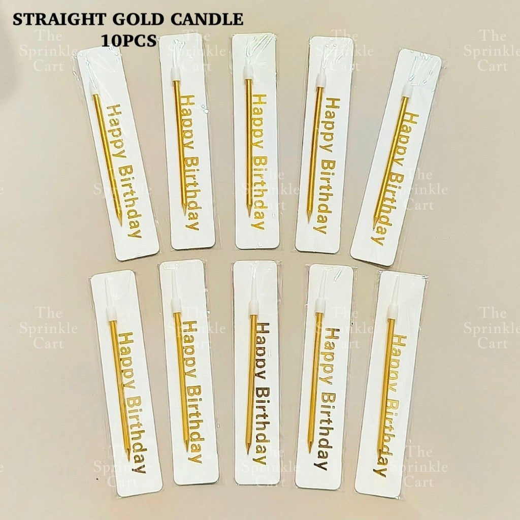 Birthday Cake Candle Spiral Straight Gold Silver and Relighting Candle TSC