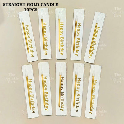 Birthday Cake Candle Spiral Straight Gold Silver and Relighting Candle TSC