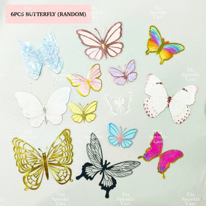 Minimalist Double Layer Butterfly Embossed PVC Stamp Cake Topper Decoration TSC
