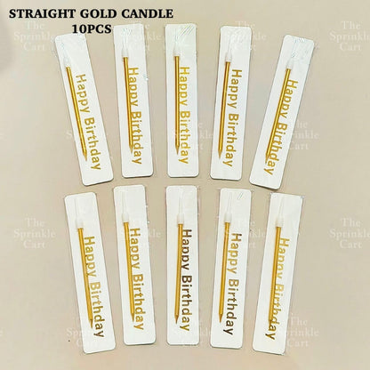 Metallic Long Straight Candle Happy Birthday Cake Party Supplies