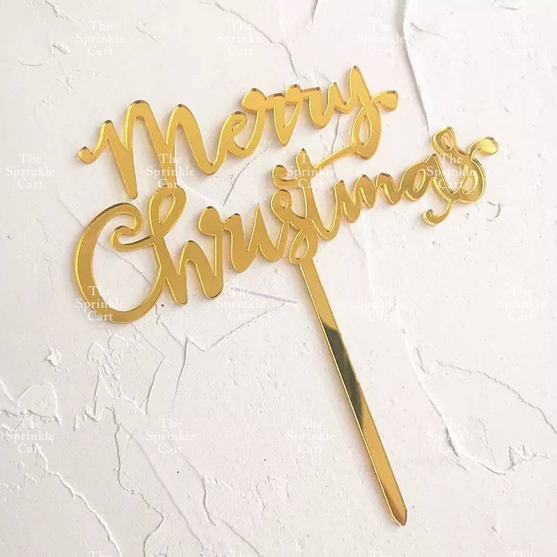 Merry Christmas Happy New Year Holidays Valentines Love Acrylic Cake Topper Decoration TSC