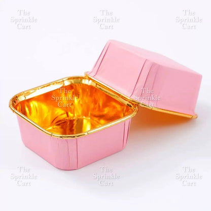50pcs Colorful Square and Rectangle Foil Cupcake Pastry Muffin Liner TSC