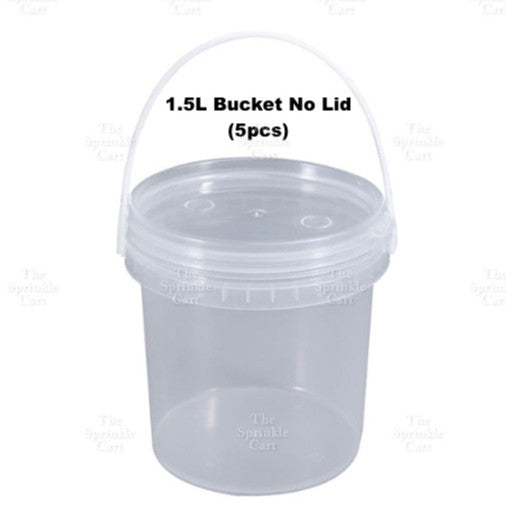 Multipurpose Clear Plastic Food Grade Cookie Bucket Container with Lid Handle Airtight Leakproof TSC