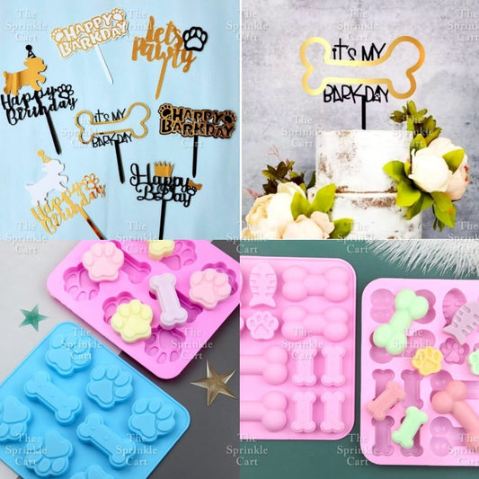 Dog Cat Paw Themed Silicone Molder and Acrylic Topper TSC