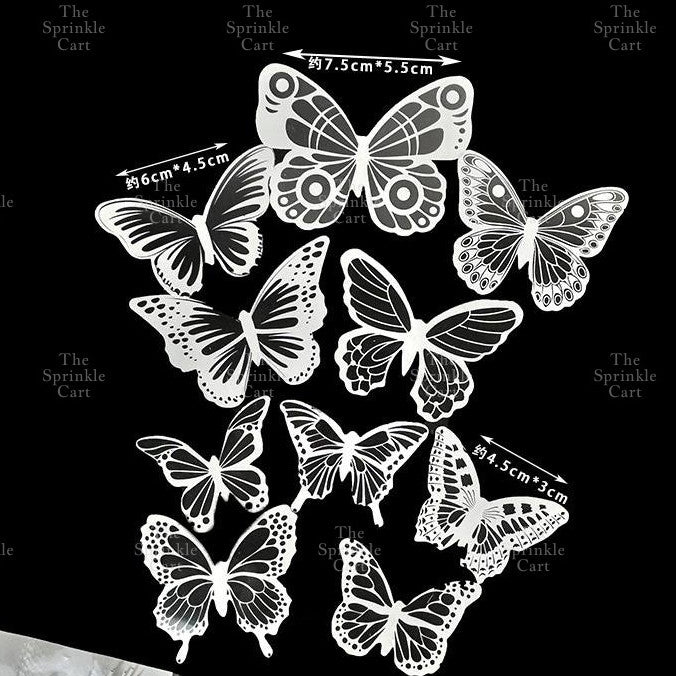 Minimalist Double Layer Butterfly Embossed PVC Stamp Cake Topper Decoration TSC