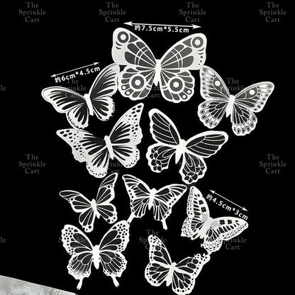 Minimalist Double Layer Butterfly Embossed PVC Stamp Cake Topper Decoration TSC