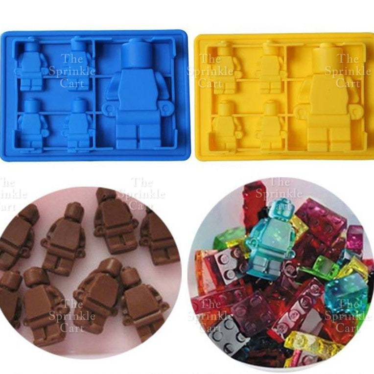 Lei-go Man Bricks Silicone Molder Fondant Baking Cake Chocolate DIY Decoration Robot Resin Mould