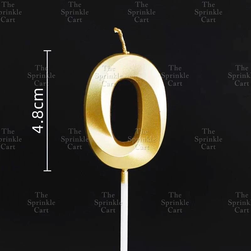 Number Candle for Birthday Cake Decor Party Supplies Gold 0-9