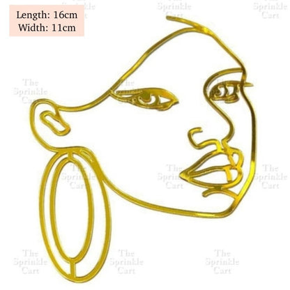 Minimalist Acrylic Flower / Face Girl Birthday Wedding Cake Decoration