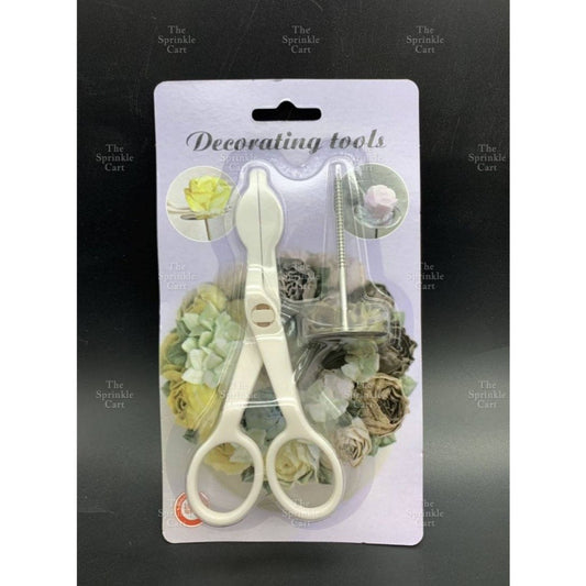 Flower Nail and Scissors Set for Baking Piping Buttercream Icing Decorating Tool TSC
