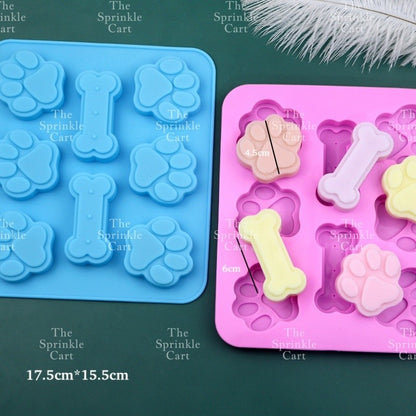 Dog Cat Paw Themed Silicone Molder and Acrylic Topper TSC