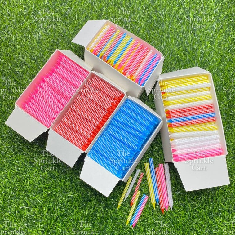 Set Birthday Candle Spiral Candle Assorted Color Box