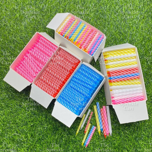 Set Birthday Candle Spiral Candle Assorted Color Box