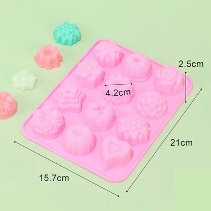 Flower Theme Silicone  Chocolate Fondant Molder Resin Cake Jelly Baking Supply Decoration