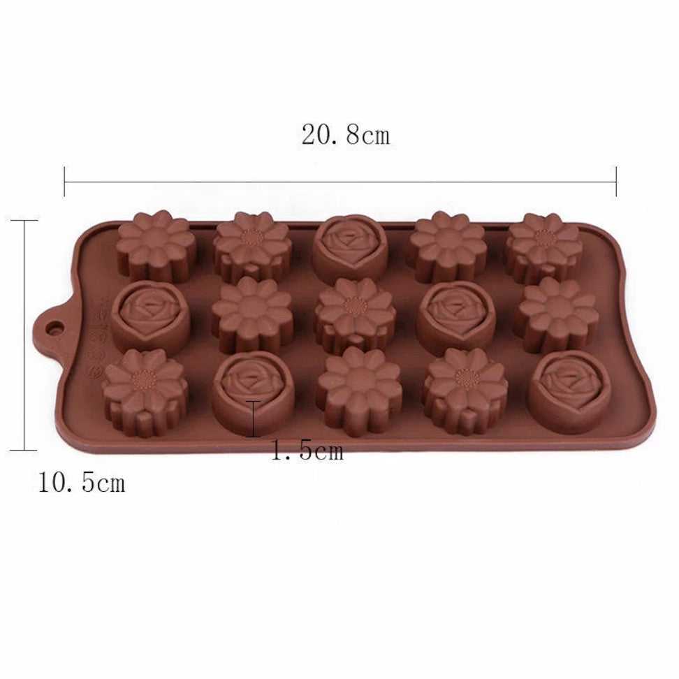 Flower Theme Silicone  Chocolate Fondant Molder Resin Cake Jelly Baking Supply Decoration
