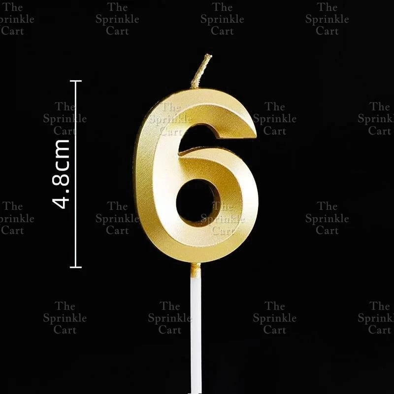 Number Candle for Birthday Cake Decor Party Supplies Gold 0-9