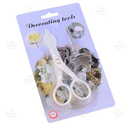 Flower Nail and Scissors Set for Baking Piping Buttercream Icing Decorating Tool TSC
