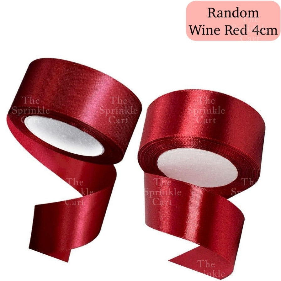 4cm Plain Satin Ribbon Gift Roll Packaging DIY Birthday Party Decoration TSC