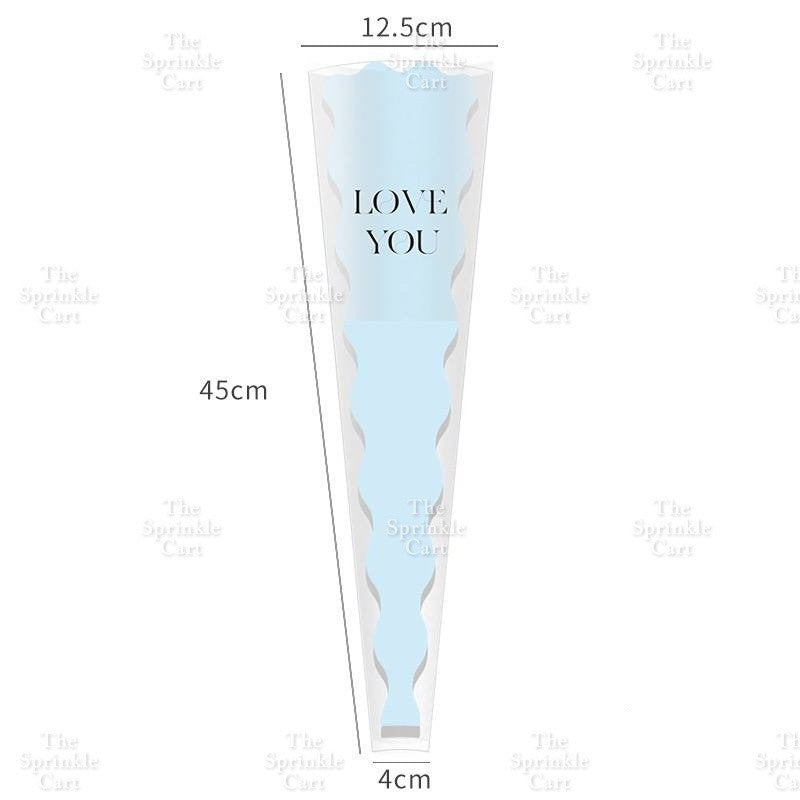 50pcs Transparent Creative Single Mermaid and Gold-edge OPP Flower Wrapper TSC