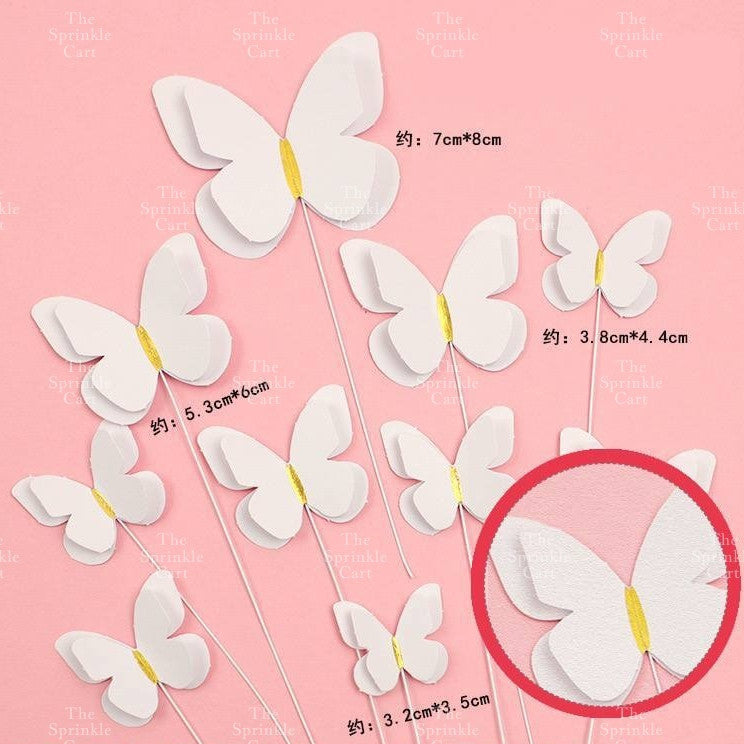 Minimalist Double Layer Butterfly Embossed PVC Stamp Cake Topper Decoration TSC