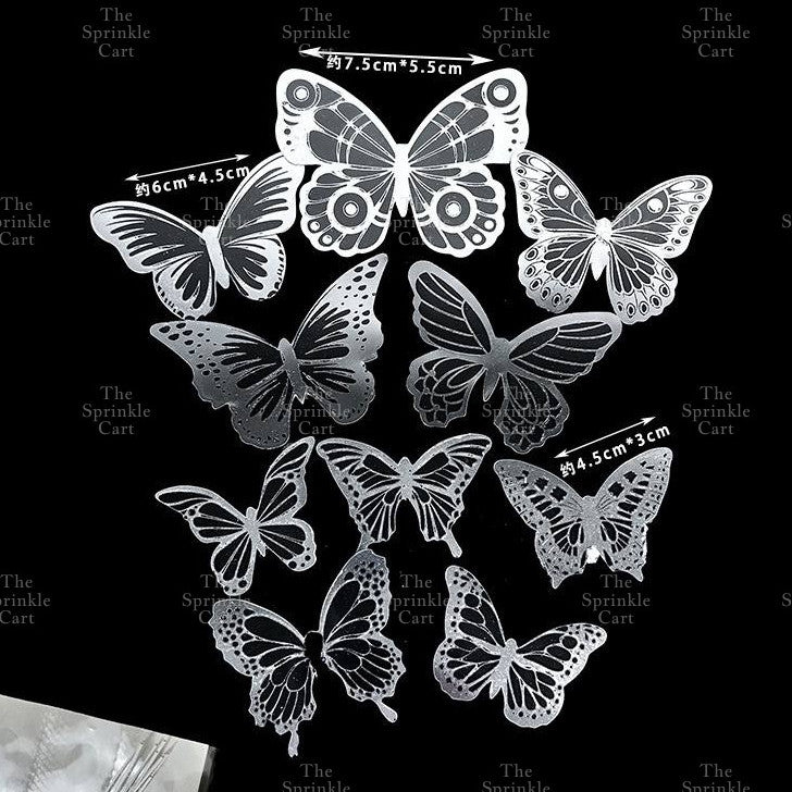 Minimalist Double Layer Butterfly Embossed PVC Stamp Cake Topper Decoration TSC