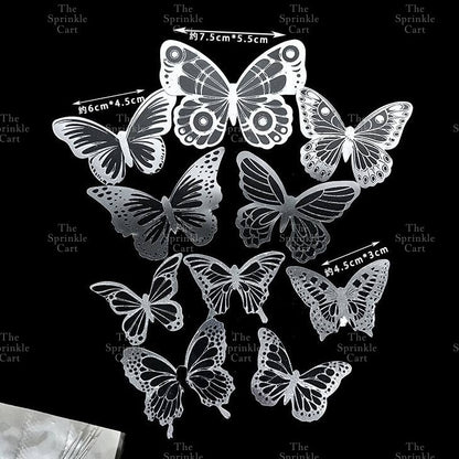 Minimalist Double Layer Butterfly Embossed PVC Stamp Cake Topper Decoration TSC