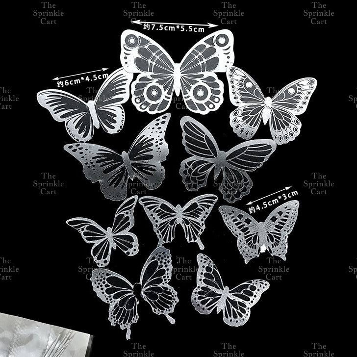Minimalist Double Layer Butterfly Embossed PVC Stamp Cake Topper Decoration TSC